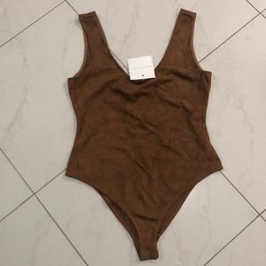 Suede Tan bodysuit
